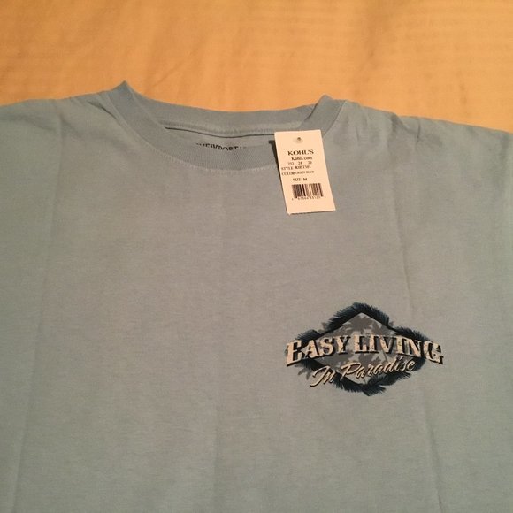 New Port Blue Men's T-Shirt Blue NWT Size Med - Picture 2 of 5